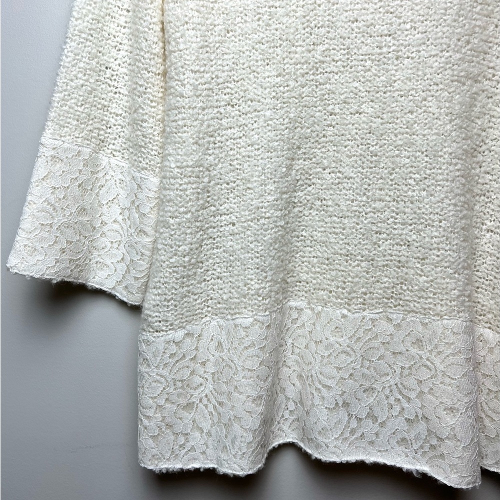 Chico’s NEW Jasmine Lace Trim Wool Blend Pullover Sweater Sz M - Picture 11 of 11